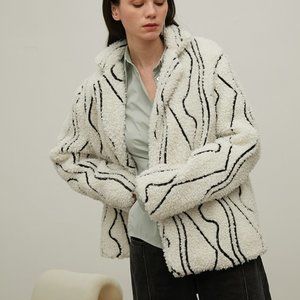 Women's Black and White Teddy Jacket
